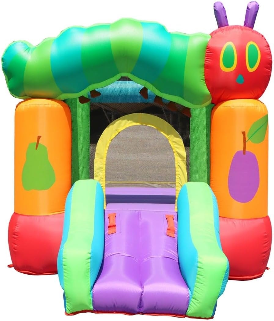 Caterpillar bounce house angle view