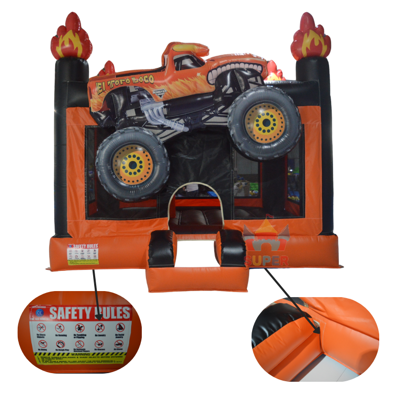 Monster truck bounce house detail and safety rules